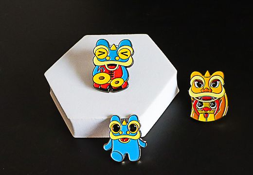 卡通動物金屬徽章定制