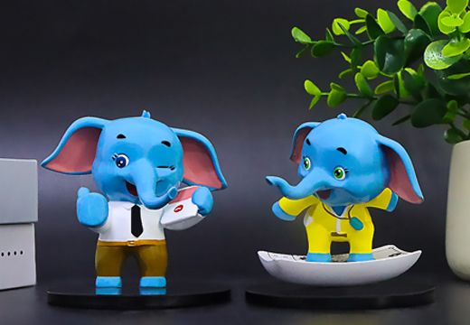 藍色大耳朵小象創(chuàng)意擺件定制
