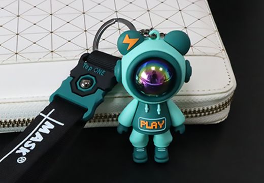 太空小熊可愛(ài)卡通鑰匙扣定制