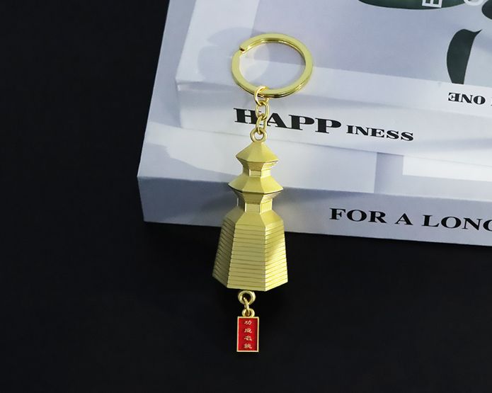 文昌塔立體金屬鑰匙扣定制