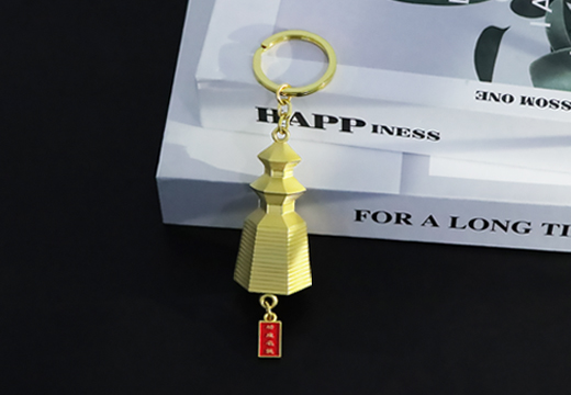 文昌塔立體金屬鑰匙扣定制
