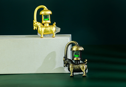 錯(cuò)銀銅牛燈金屬冰箱貼定制