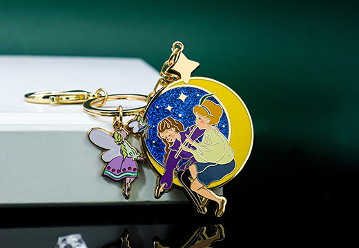 流沙閃粉金屬鑰匙扣定制