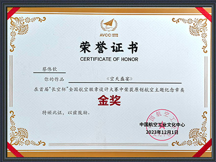 全國航空徽章設(shè)計(jì)大賽原創(chuàng)航空主題紀(jì)念章類金獎(jiǎng)